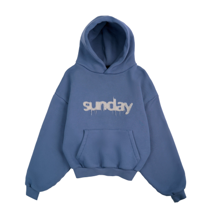 heavyweight appliqué hoodie - vintage blue