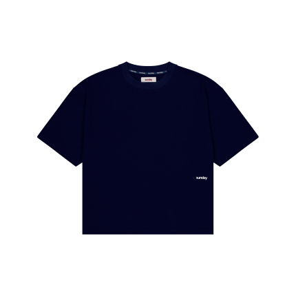 Heavyweight Script Sunday Tee - Navy
